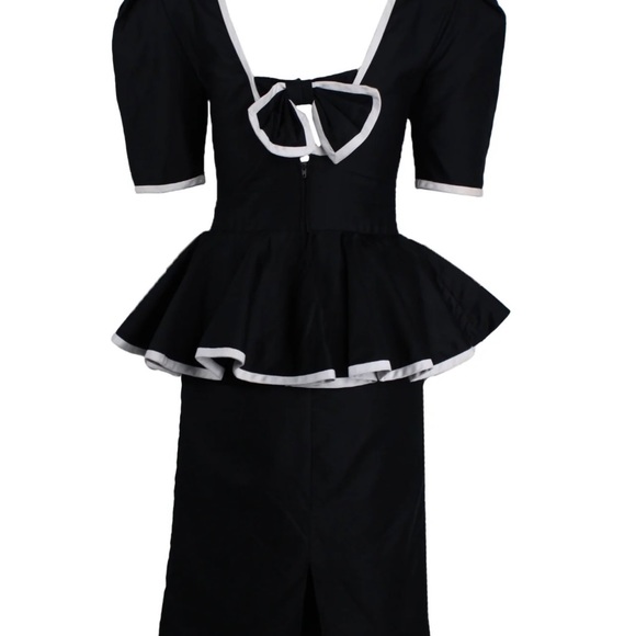 Saks Fifth Avenue black dress with bow cotton size 4 - Picture 5 of 10